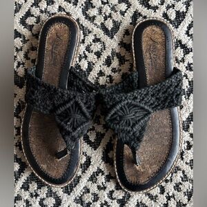 Lucky Brand Black Crochet Sandals